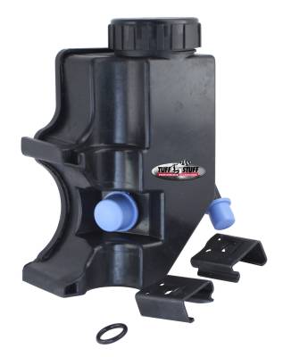 Tuff Stuff Performance - Type II Power Steering Pump Reservoir Incl. Twist Cap w/Built-In Dipstick/2 Mounting Clips/O-Ring 3/8 in. OD Return Tube GM Pressure Port Fitting 6175ARES