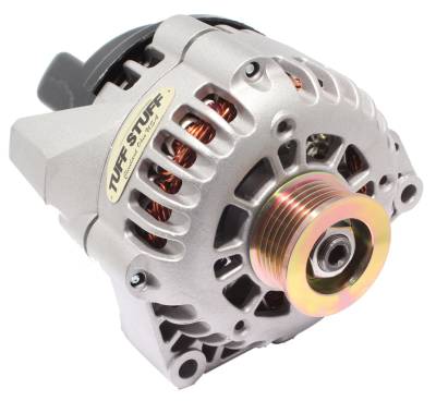 Tuff Stuff Performance - Alternator 175 AMP Upgrade 1-Wire Or OEM Wire 6 Groove Pulley LS1 Engine Only Factory Cast PLUS+ 8242ND