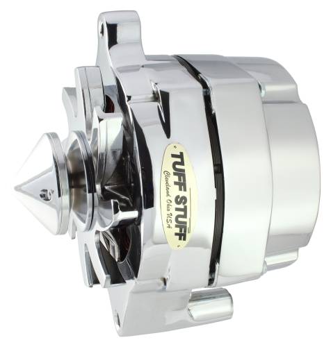 Tuff Stuff 7068RD6G Chrome 1-Wire 6-Groove Pulley Alternator for Ford 