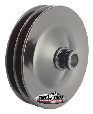Tuff Stuff Performance - Power Steering Pump Pulley Double V-Groove Fits All Tuff Stuff Saginaw Style Pumps That Require A Press-On Pulley Black Powder Coated 8486B