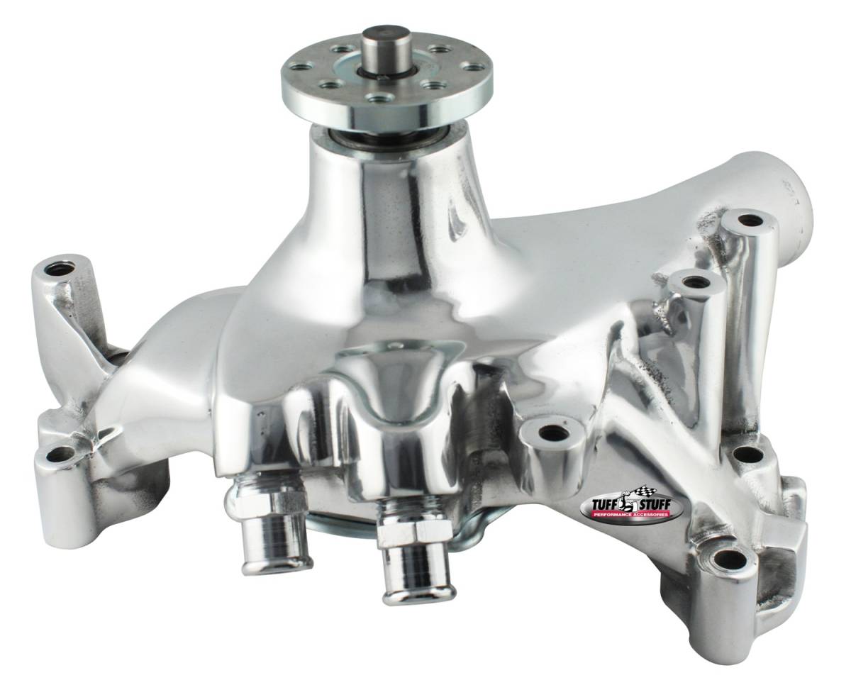 Tuff Stuff Performance - Platinum SuperCool Water Pump 7.281 in. Hub Height 5/8 in. Pilot Long Flat Smooth Top And (2) Threaded Water Ports Chrome 1459NA