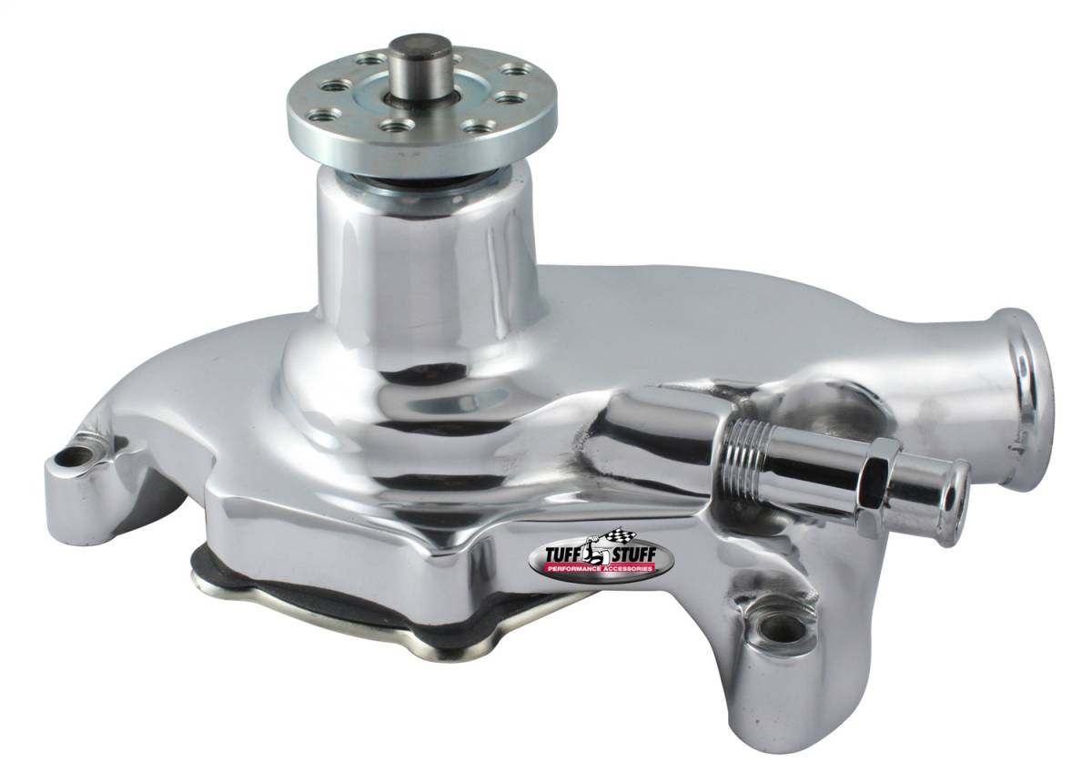 Tuff Stuff Performance - Platinum SuperCool Water Pump 5.625 in. Hub Height 5/8 in. Pilot Short Reverse Rotation Aluminum Casting Polished For Custom Serpentine Systems Only 1394NBREV