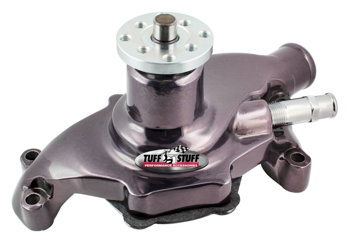 Tuff Stuff Performance - Platinum SuperCool Water Pump 5.625 in. Hub Height 5/8 in. Pilot Short Flat Smooth Top And No Top Threaded Water Port Black Chrome 1353NA7