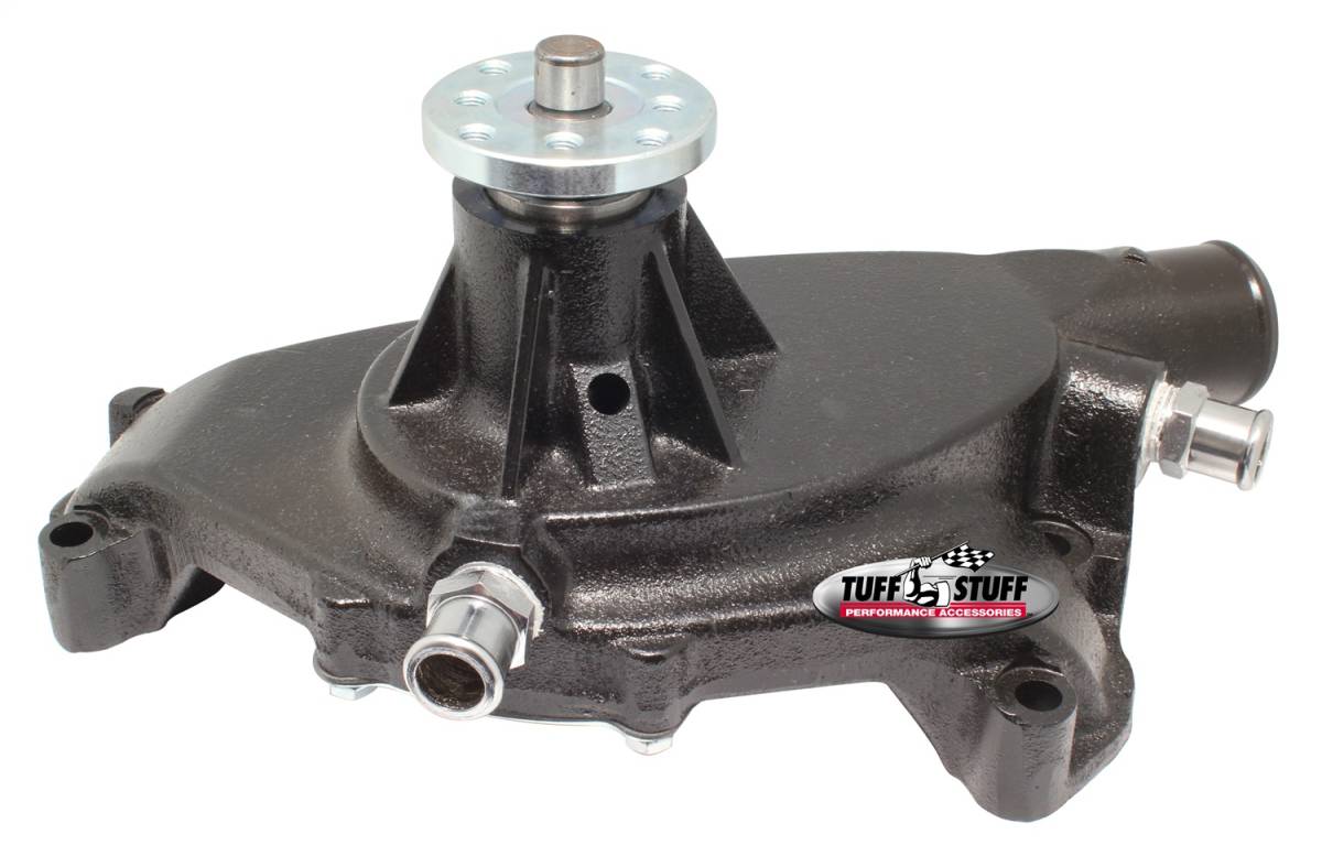 Tuff Stuff Performance - SuperCool Water Pump 5.750 in. Hub Height 5/8 in. Pilot Short Reverse Rotation (2) Threaded Water Ports Stealth Black Powder Coat For Custom Serpentine Systems Only 1494NCREV