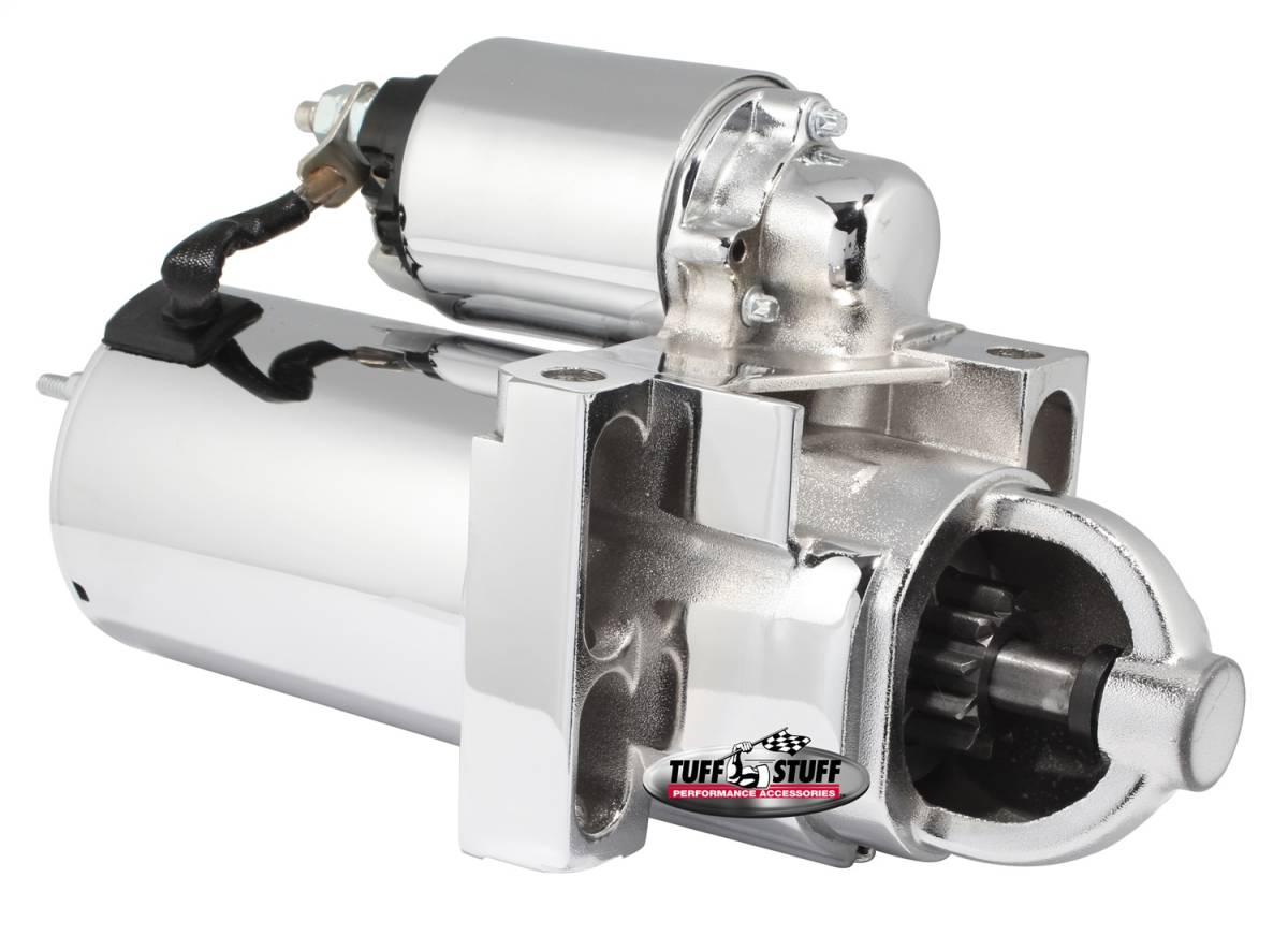Tuff Stuff Performance - Gear Reduction Starter 4.4:1 Staggered Bolt Pattern w/Offset Mounting Block 168 Tooth Flywheel Chrome 6510NA