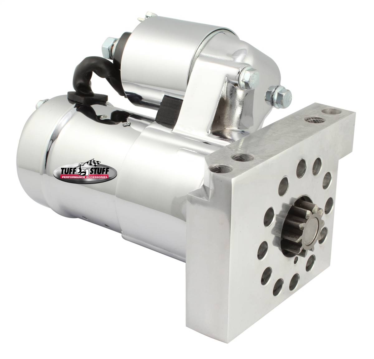 Tuff Stuff Performance - Gear Reduction Starter 6.1:1 1.6 HP w/Straight Mounting Block 153 Or 168 Tooth Flywheel Chrome 6550A