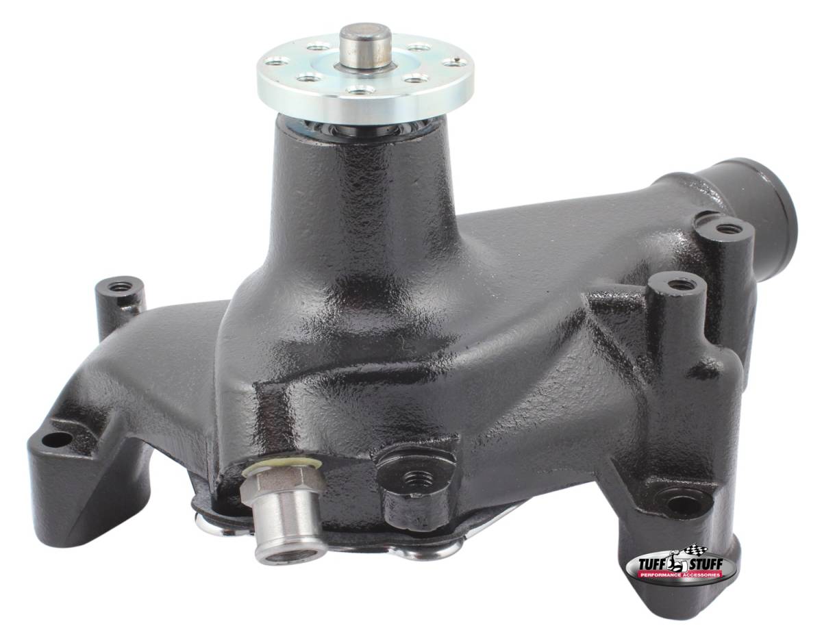 Tuff Stuff Performance - SuperCool Water Pump 6.937 in. Hub Height 5/8 in. Pilot Long Reverse Rotation Threaded Water Port Stealth Black Powder Coat For Custom Serpentine Systems Only 1449NCREV