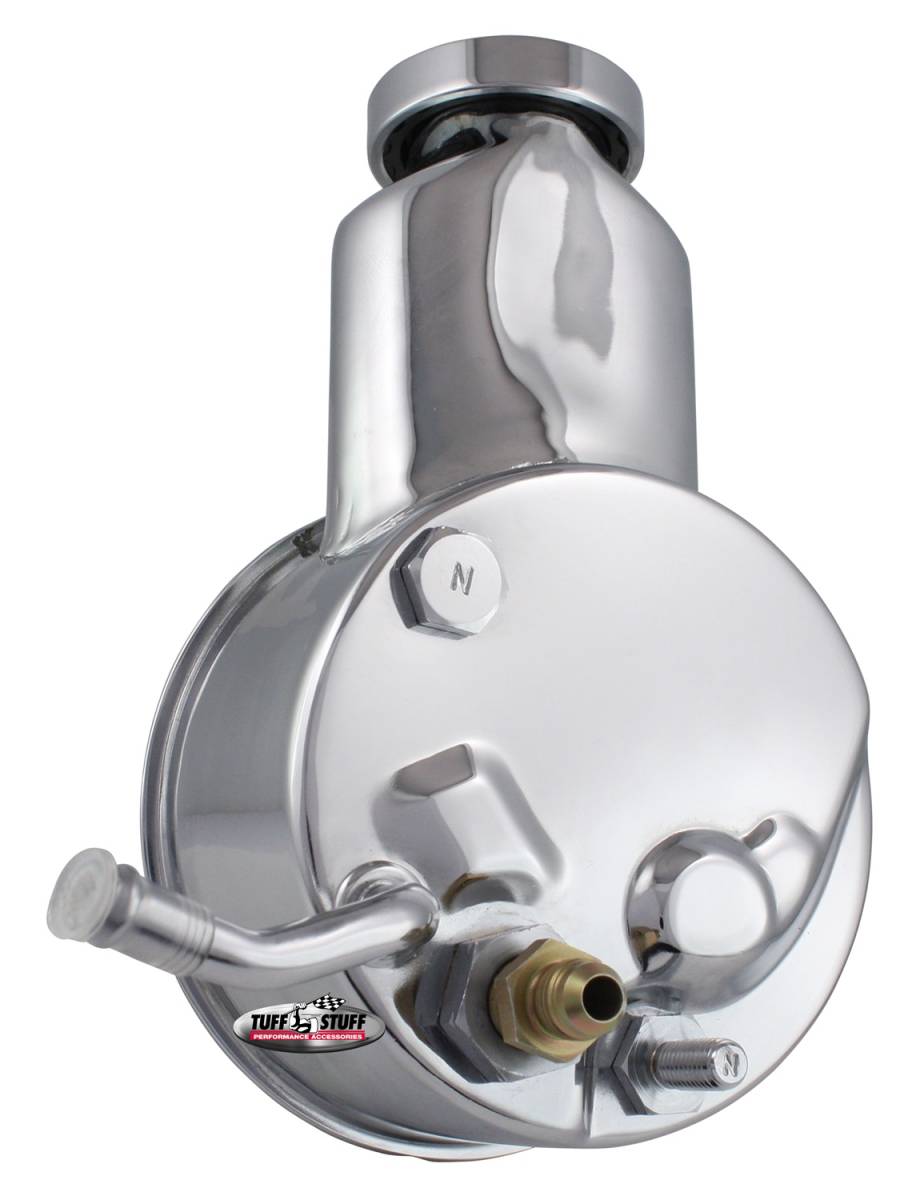 Tuff Stuff Performance - Saginaw Style Power Steering Pump Direct Fit 5/8 in. Keyed Shaft 3/8 in.-16 Mounting Chrome 6193A