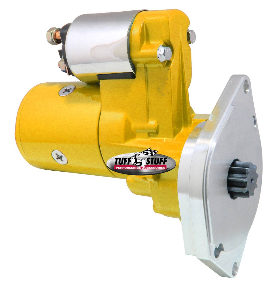 Tuff Stuff Performance - Gear Reduction Starter 3.75:1 1.9 HP 2 Bolt Mounting Yellow Powdercoat w/Chrome Accents 6585BYELLOW