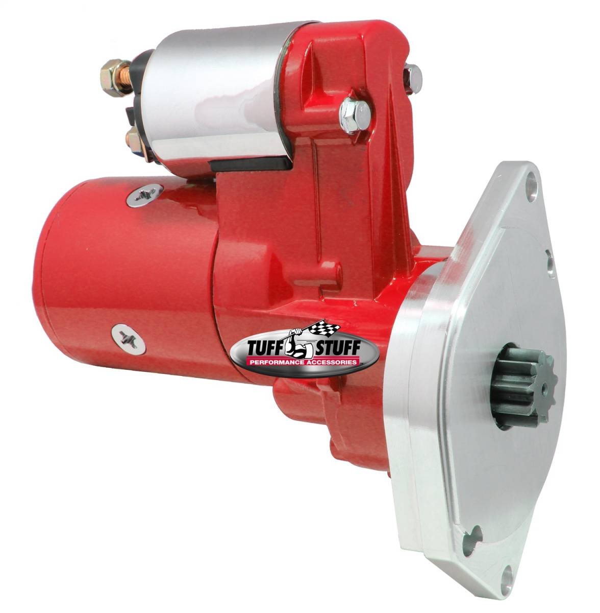 Tuff Stuff Performance - Gear Reduction Starter 3.75:1 1.9 HP 2 Bolt Mounting Red Powdercoat w/Chrome Accents 6585BRED