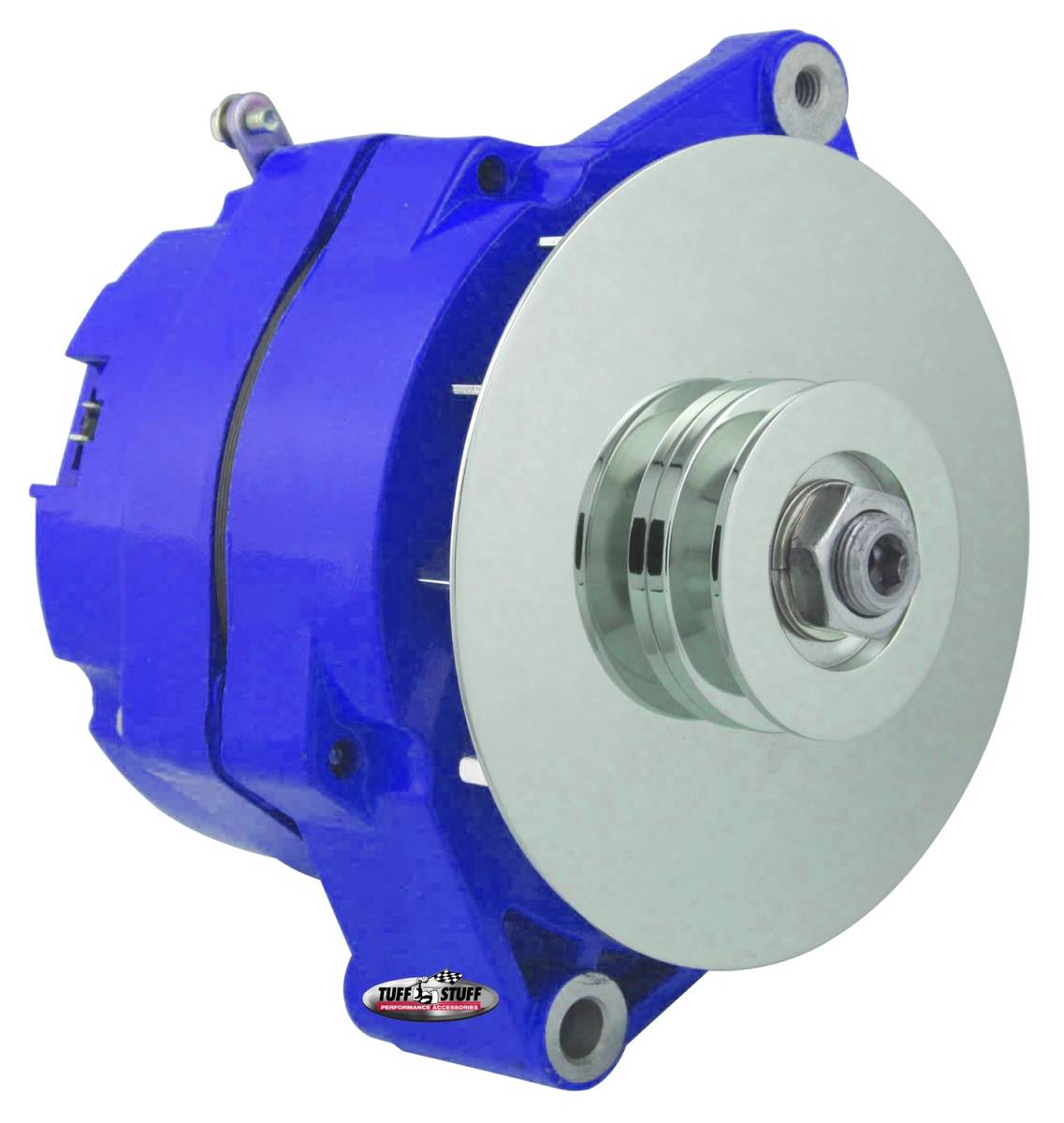 Tuff Stuff Performance - Alternator 80 AMP OEM Wire 10si Case V Groove Pulley External Regulator Blue Powdercoat w/Chrome Accents Must Be Used With An External Solid State Voltage Regulator 7102NFBLUE