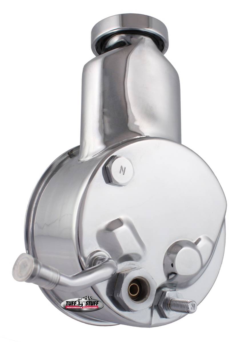 Tuff Stuff Performance - Saginaw Style Power Steering Pump Direct Fit 5/8 in. Keyed Shaft 3/8 in.-16 Mounting Chrome 6194A