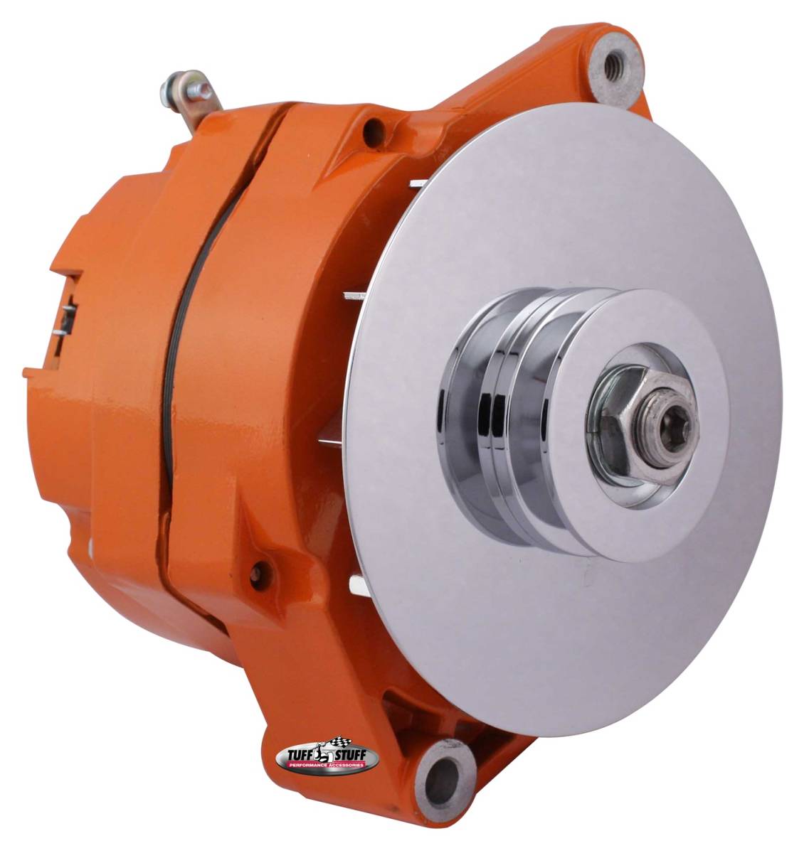 Tuff Stuff Performance - Alternator 80 AMP OEM Wire 10si Case V Groove Pulley External Regulator Orange Powdercoat w/Chrome Accents Must Be Used With An External Solid State Voltage Regulator 7102NFORANGE