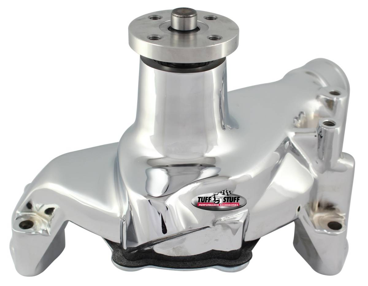Tuff Stuff Performance - Platinum SuperCool Water Pump 6.937 in. Hub Height 5/8 in. Pilot Long Reverse Rotation Flat Smooth Top And Threaded Water Port Chrome 1675AA