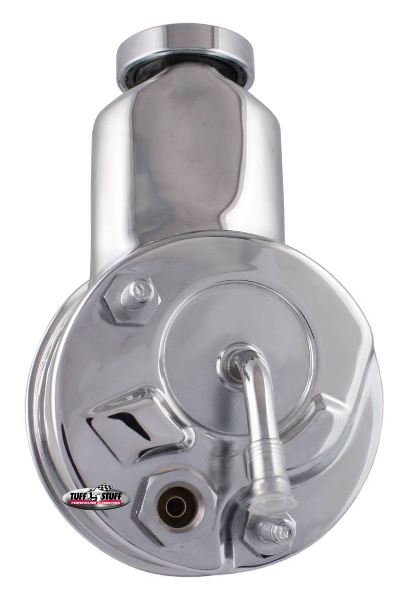 Tuff Stuff Performance - Saginaw Style Power Steering Pump Direct Fit 5/8 in. Keyed Shaft 3/8 in.-16 Mounting Chrome 6196A