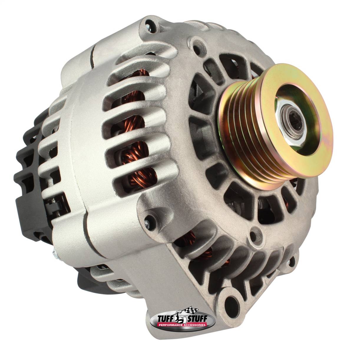 Tuff Stuff Performance - Alternator 125 AMP Factory Cast PLUS+ 1-Wire Hookup Back Post 6 Groove Pulley 82831