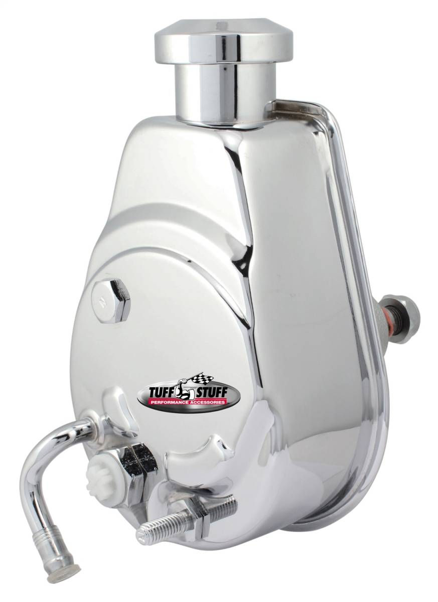 Tuff Stuff Performance - Saginaw Style Power Steering Pump Direct Fit 5/8 in. Keyed Shaft 3/8 in.-16 Mounting Chrome 6183A