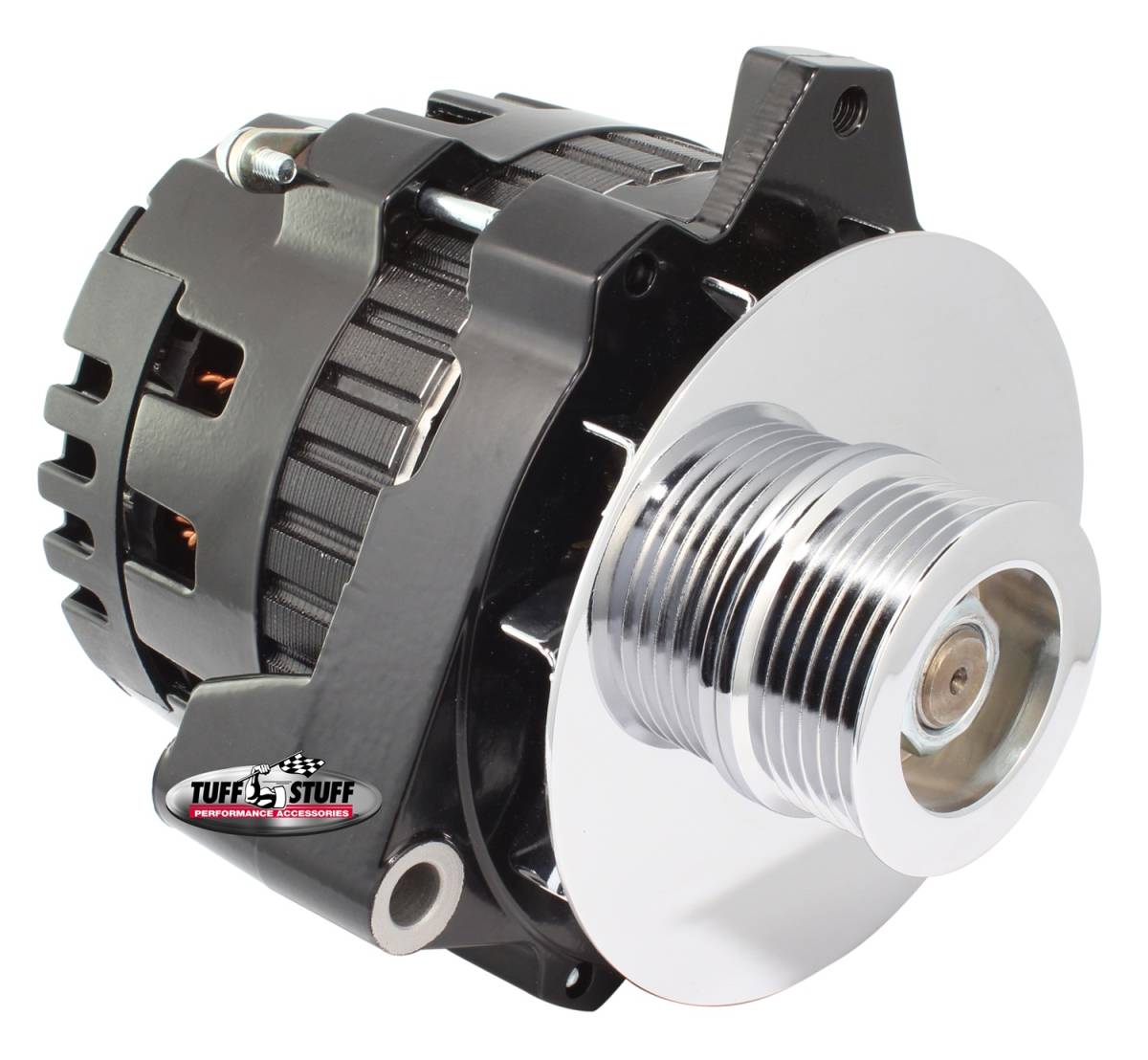 Tuff Stuff Performance - Alternator 105 AMPS 1 Wire Or OEM 6 Groove Pulley Black 7861E6G