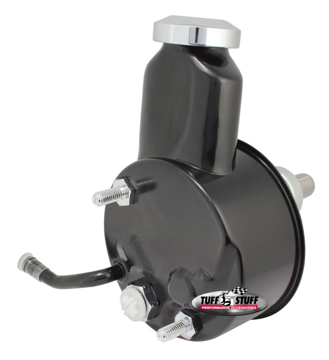 Tuff Stuff Performance - Saginaw Style Power Steering Pump Direct Fit 3/4 in. Press Fit Shaft 1200 PSI 3/8 in.-16 Mtg. Holes Black 6166B