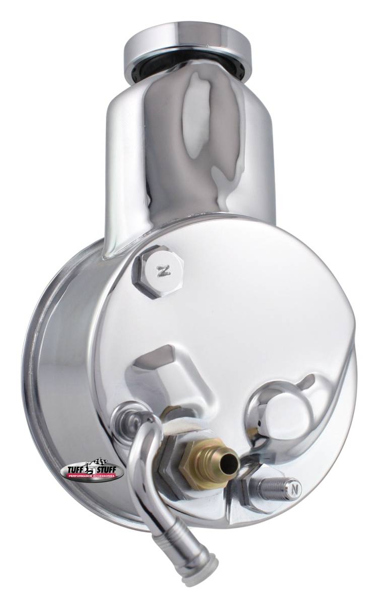 Tuff Stuff Performance - Saginaw Style Power Steering Pump Direct Fit 5/8 in. Keyed Shaft 3/8 in.-16 Mounting Chrome 6191A