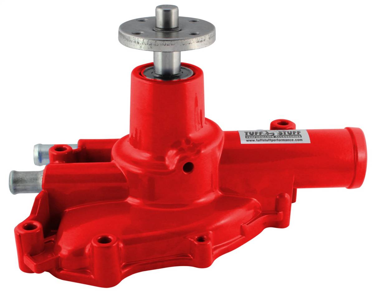 Tuff Stuff Performance - Platinum SuperCool Water Pump 5.750 in. Hub Height 5/8 in. Pilot Aluminum Casting Red Powdercoat Driver Side Inlet 1625NCRED