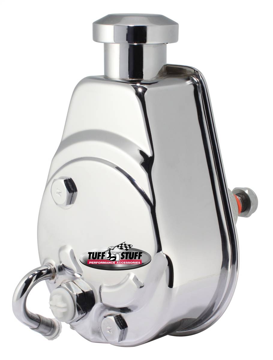 Tuff Stuff Performance - Saginaw Style Power Steering Pump Direct Fit 5/8 in. Keyed Shaft 1200 PSI 3/8 in.-16 Mtg. Holes Chrome 6171A
