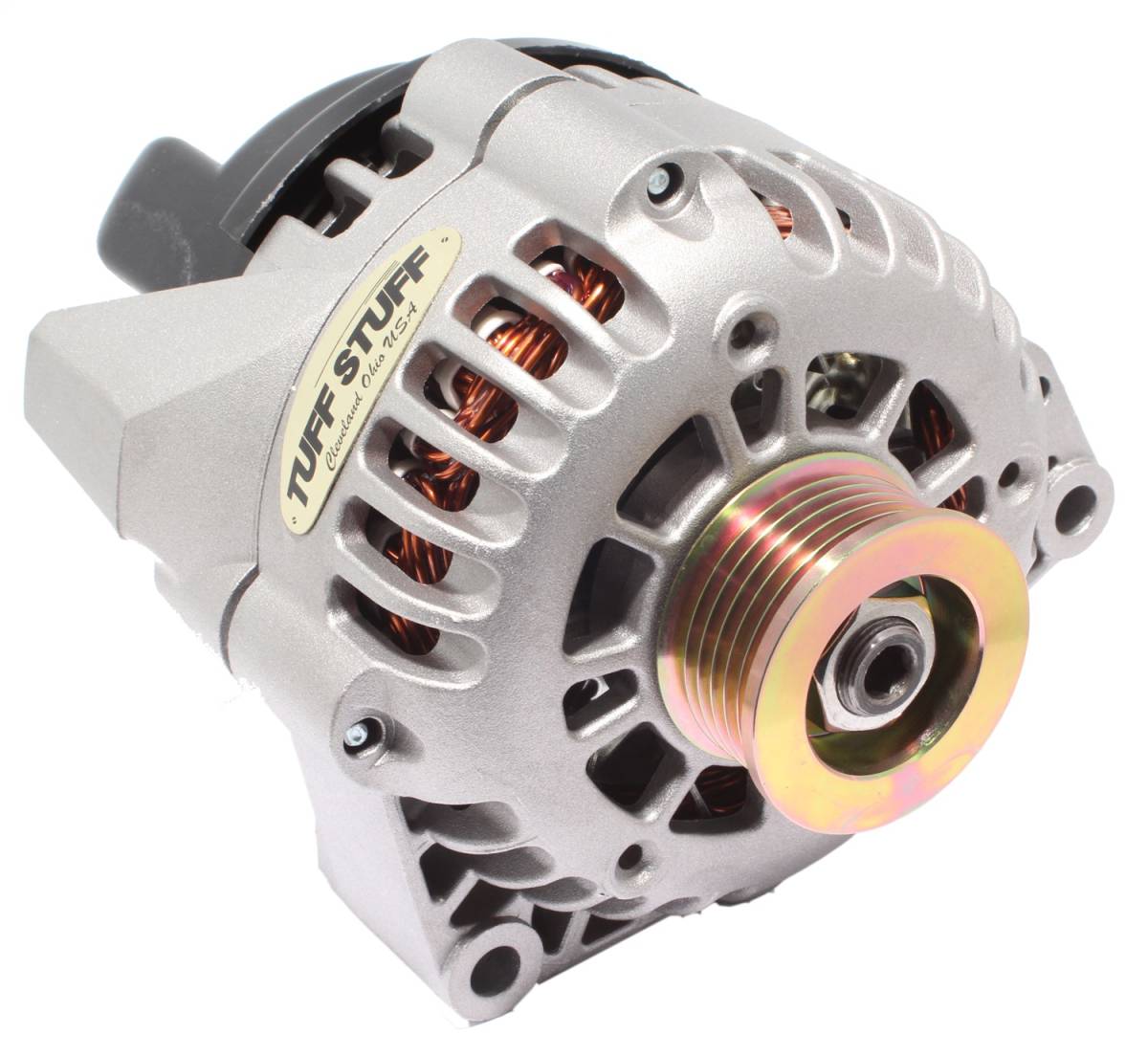Tuff Stuff Performance - Alternator 125 AMP 1-Wire Or OEM Wire 6 Groove Pulley LS1 Engine Only Factory Cast PLUS+ 8242