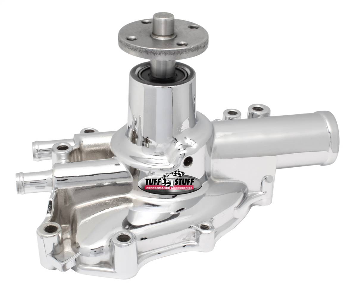 Tuff Stuff Performance - Platinum SuperCool Water Pump 5.735 in. Hub Height 5/8 in. Pilot Reverse Rotation Aluminum Casting Polished Driver Side Inlet 1594NE