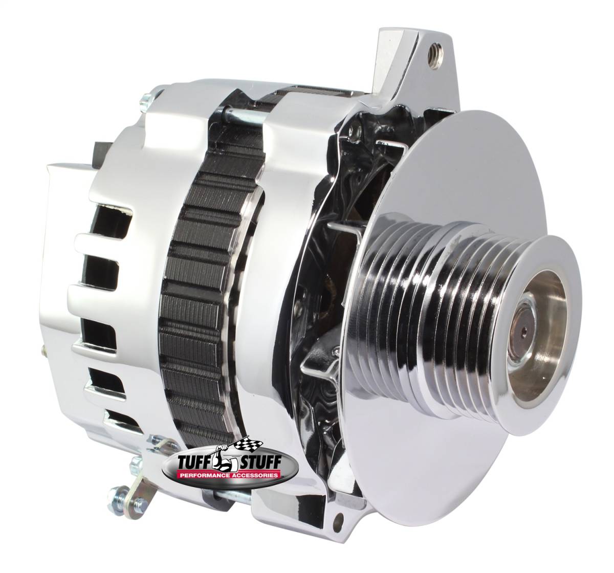 Tuff Stuff Performance - Alternator 105 AMP 1 Wire Or OEM 6 Groove Pulley Polished 7860DP6G