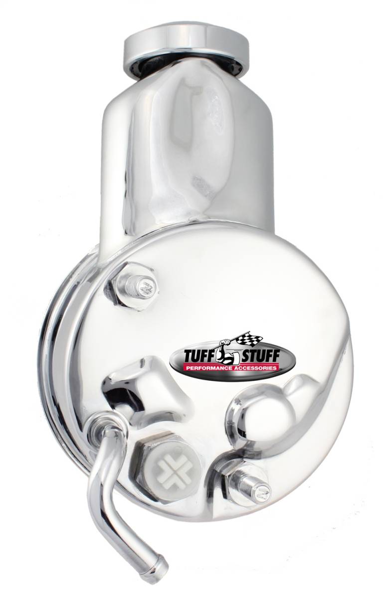 Tuff Stuff Performance - Saginaw Style Power Steering Pump Direct Fit 5/8 in. Keyed Shaft 3/8 in.-16 Mounting Chrome 6199A