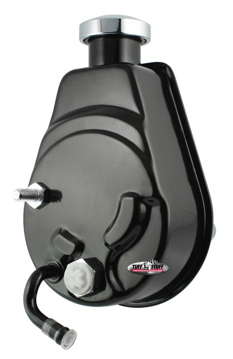 Tuff Stuff Performance - Saginaw Style Power Steering Pump Direct Fit 3/4 in. Press Fit Shaft M10x1.5 Mounting Black 6180B