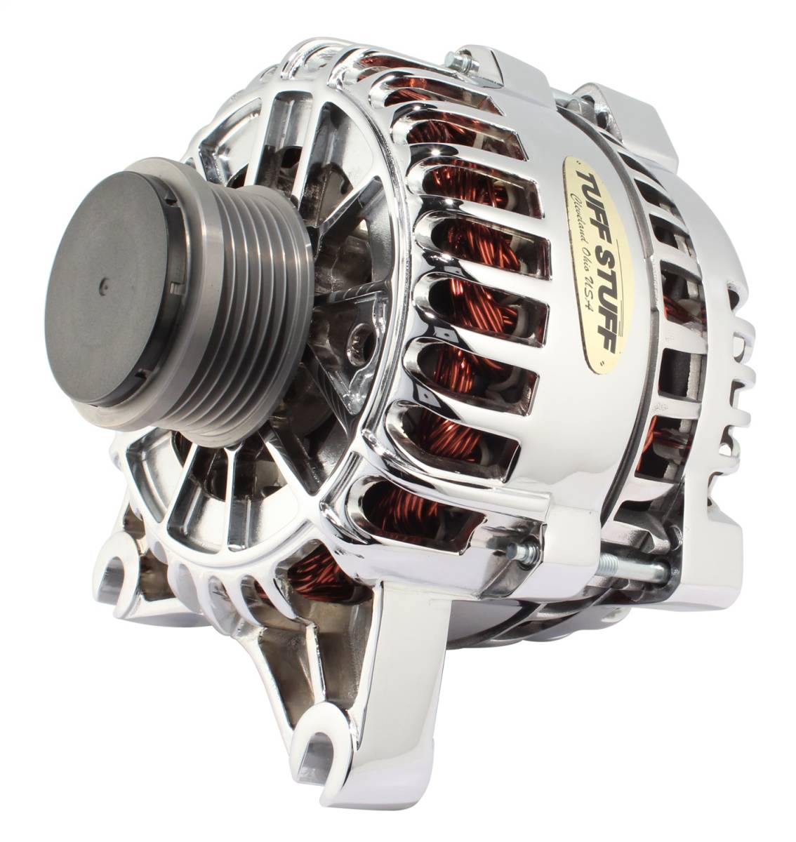 Tuff Stuff Performance - Alternator 225 AMP OEM Wire 6 Groove Clutch Pulley Chrome Roush Supercharger 8438DSC
