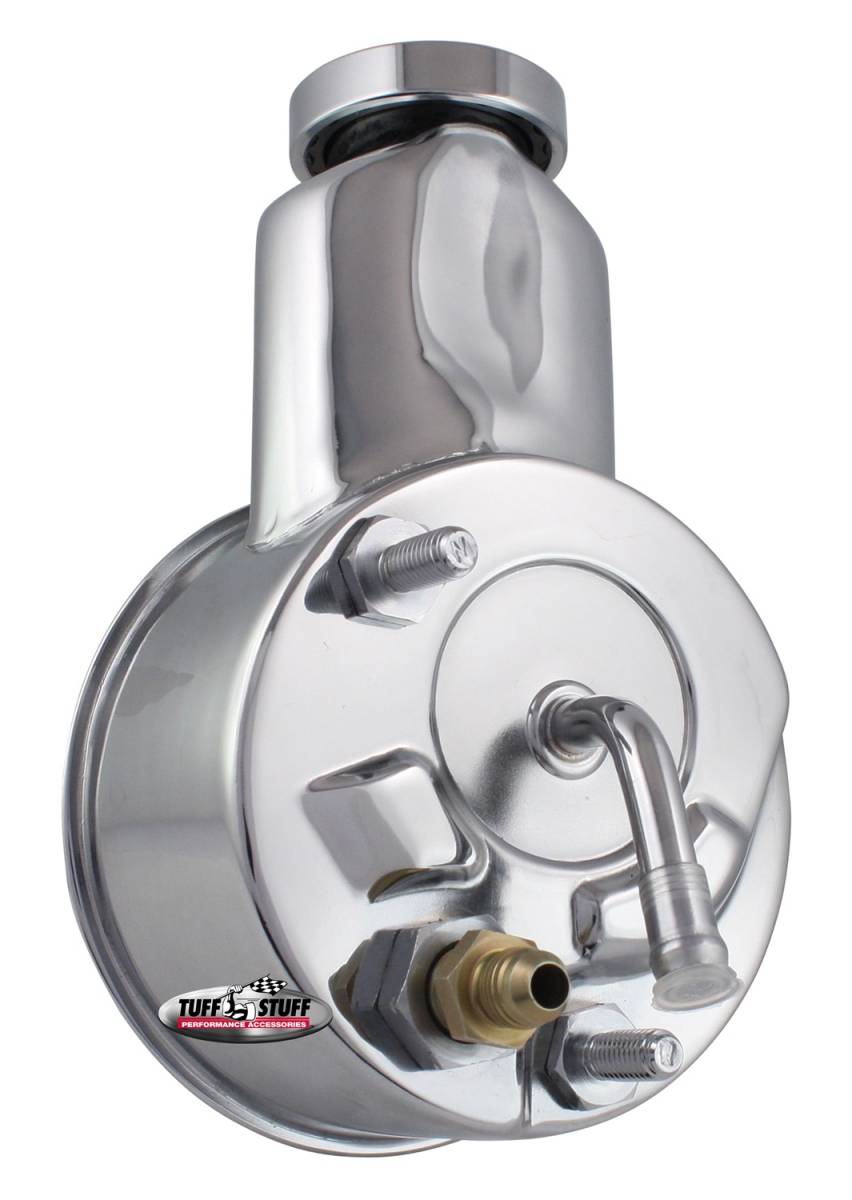 Tuff Stuff Performance - Saginaw Style Power Steering Pump Direct Fit 5/8 in. Keyed Shaft 3/8 in.-16 Mounting Chrome 6197A