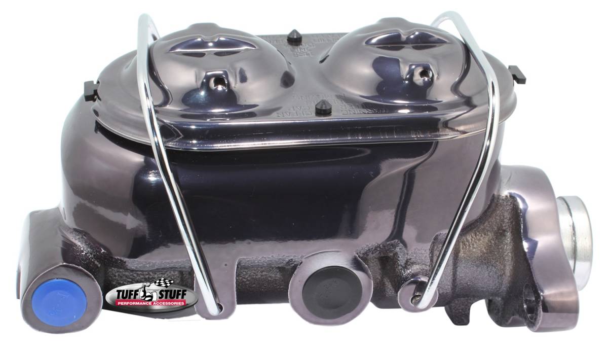 Tuff Stuff Performance - Brake Master Cylinder Universal Dual Reservoir 1 in. Bore 9/16 in. And 1/2 in. Driver Side Ports Deep Hole Fits Hot Rods/Customs/Muscle Cars Black Chrome 2019NA7
