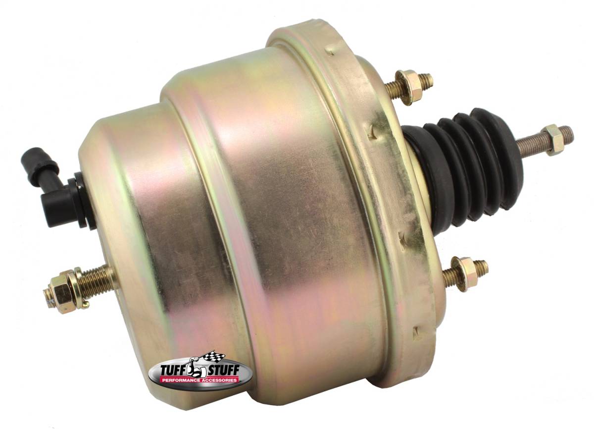 Tuff Stuff Performance - Power Brake Booster Univ. 7 in. Dual Diaphragm Incl. 3/8 in.-16 Mtg. Studs And Nuts Fits Hot Rods/Customs/Muscle Cars Gold Zinc 2222NB