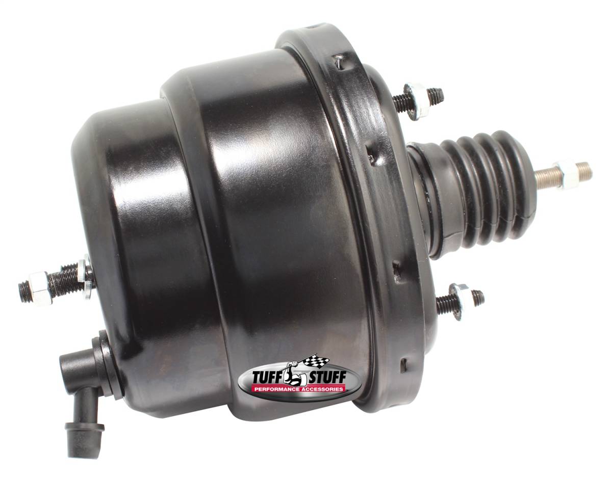 Tuff Stuff Performance - Power Brake Booster Univ. 7 in. Dual Diaphragm Incl. 3/8 in.-16 Mtg. Studs And Nuts Fits Hot Rods/Customs/Muscle Cars Stealth Black Powder Coat 2222NC