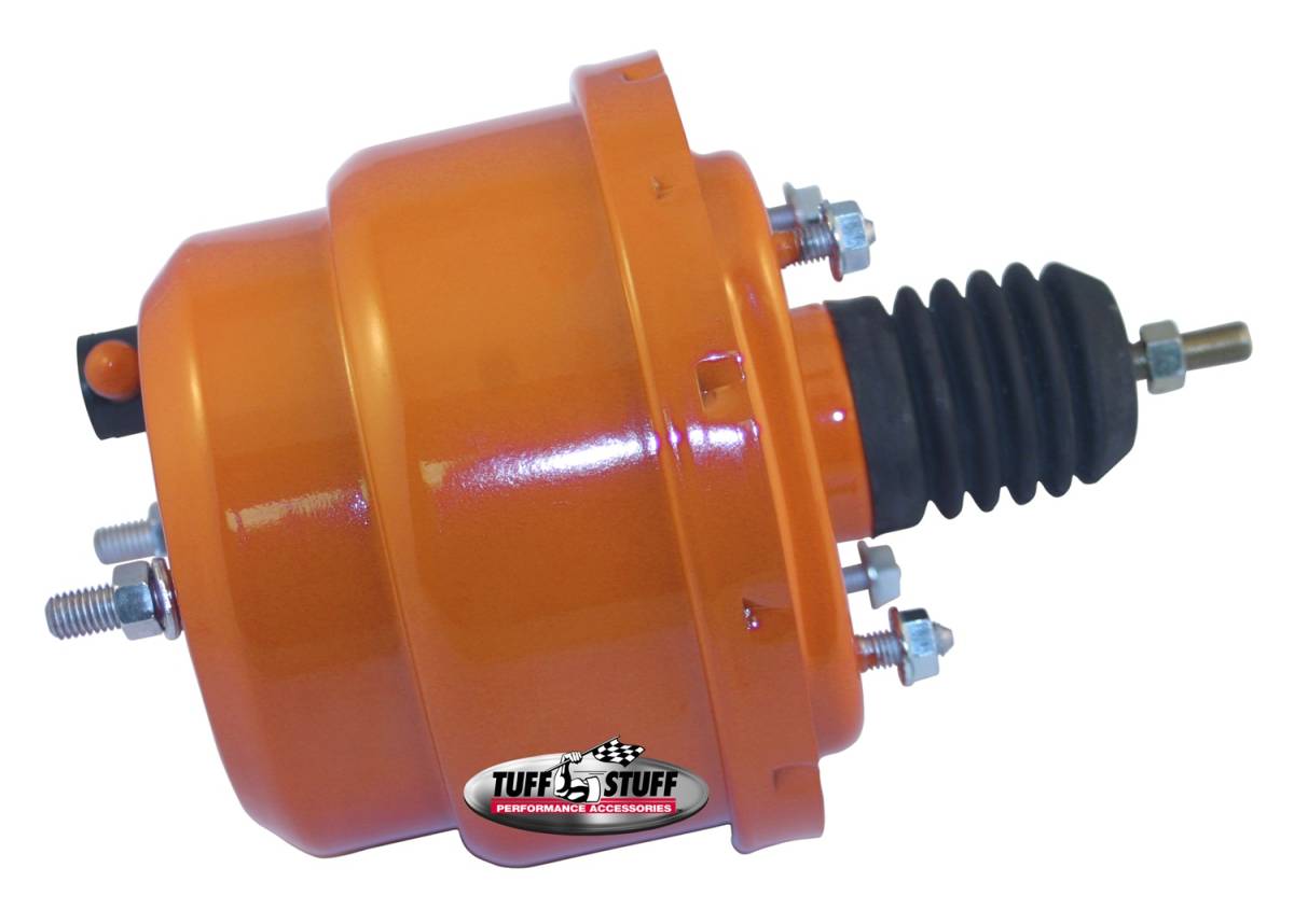 Tuff Stuff Performance - Power Brake Booster Univ. 7 in. Dual Diaphragm Incl. 3/8 in.-16 Mtg. Studs And Nuts Fits Hot Rods/Customs/Muscle Cars Orange Powdercoat 2222NCORANGE
