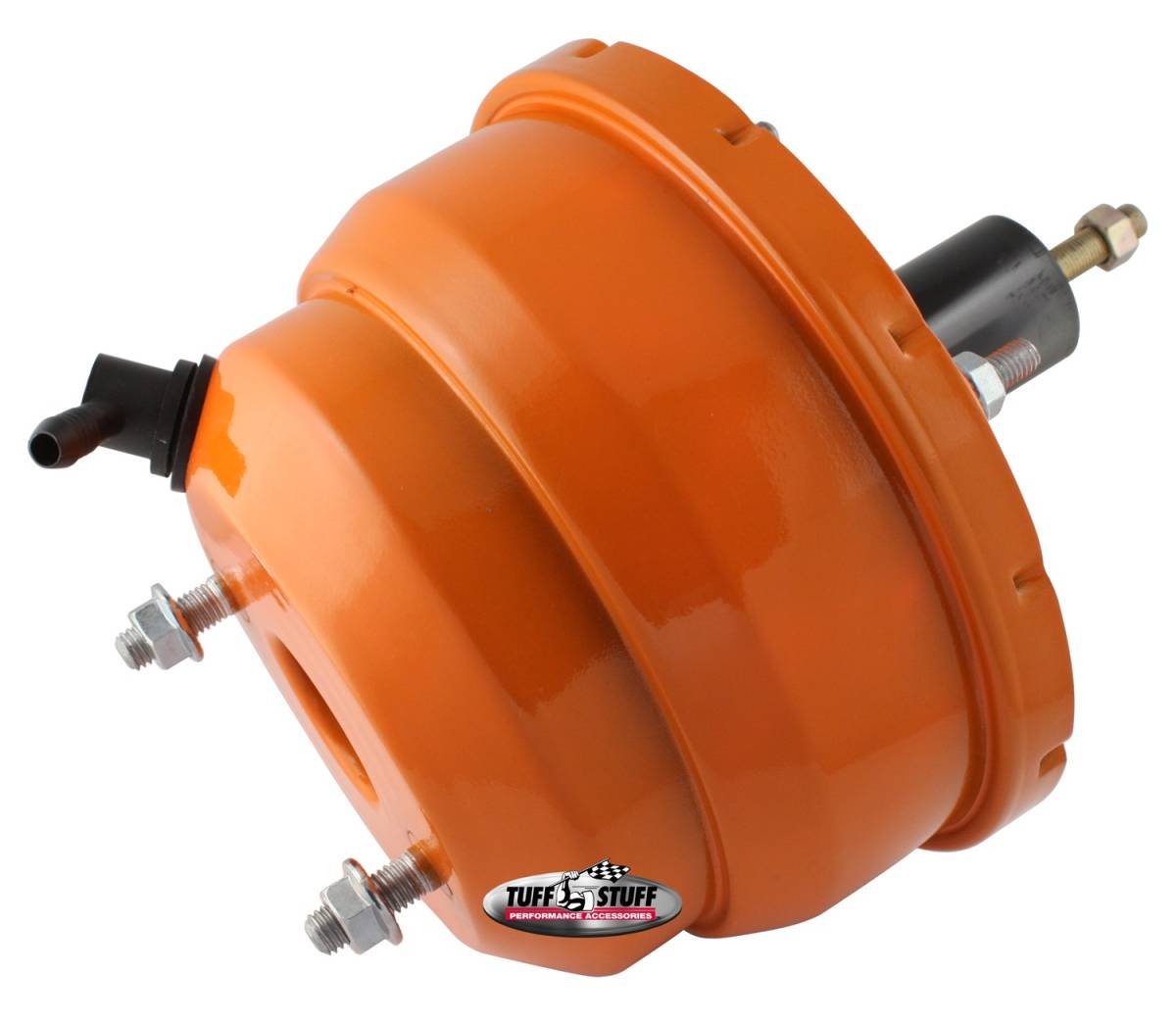 Tuff Stuff Performance - Power Brake Booster Univ. 8 in. Dual Diaphragm Incl. 3/8 in.-16 Mtg. Studs And Nuts Fits Hot Rods/Customs/Muscle Cars Orange Powdercoat 2223NCORANGE