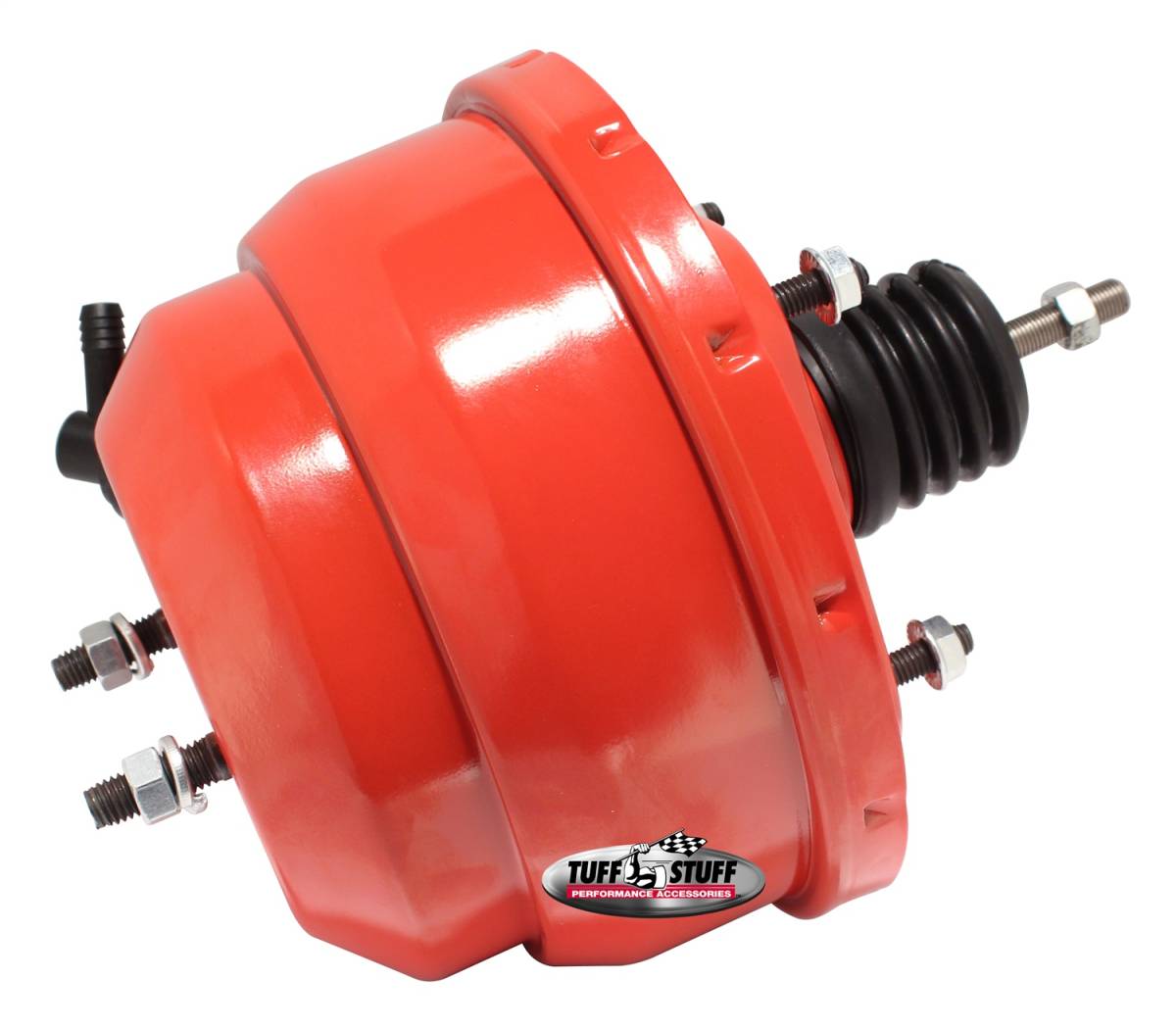 Tuff Stuff Performance - Power Brake Booster Univ. 8 in. Dual Diaphragm Incl. 3/8 in.-16 Mtg. Studs And Nuts Fits Hot Rods/Customs/Muscle Cars Red Powdercoat 2223NCRED