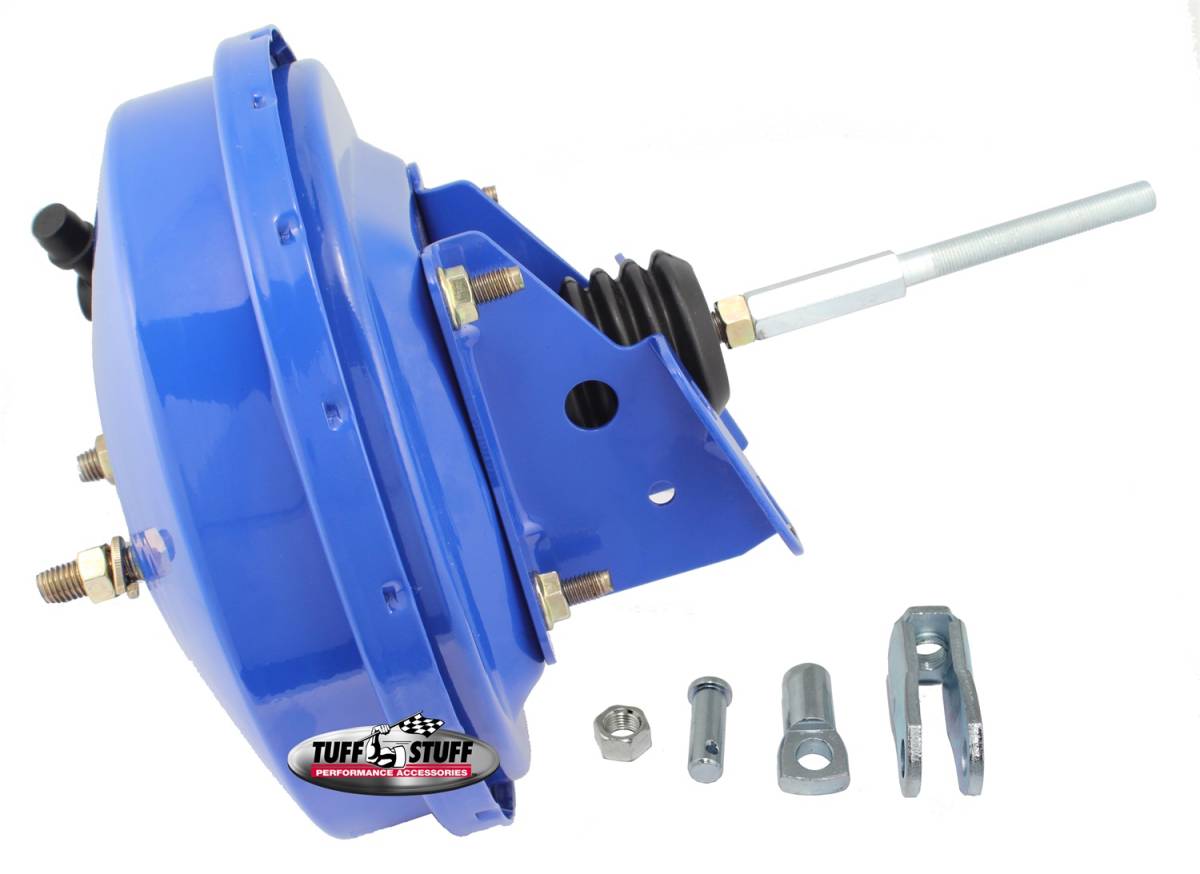 Tuff Stuff Performance - Power Brake Booster Univ. 9 in. Single Diaphragm Incl. 3/8 in.-16 Mtg. Studs And Nuts Fits Hot Rods/Customs/Muscle Cars Blue Powdercoat 2226NBBLUE