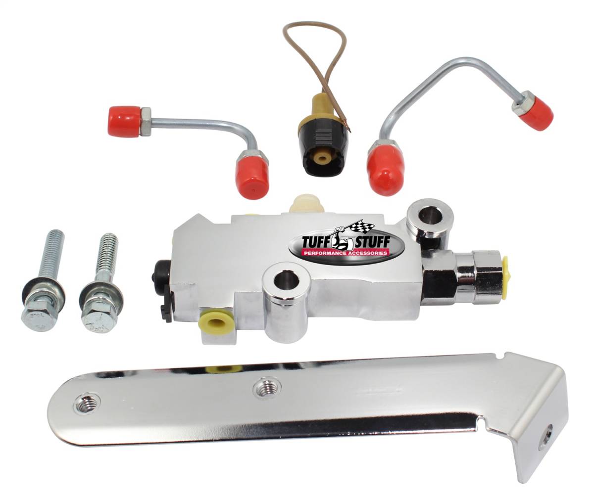 Tuff Stuff Performance - Brake Proportioning Valve Kit 1/2 And 9/16 in. Ports Disc/Disc For Master Cylinders PN[2027/2028/2071/2072] Chrome 2303NA