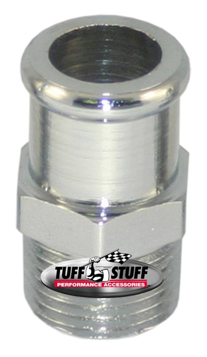 Tuff Stuff Performance - Water Pump Hose Nipple 3/4 in. Hose 1.5 in. Long 1/2-14 NPT Chrome 4450B
