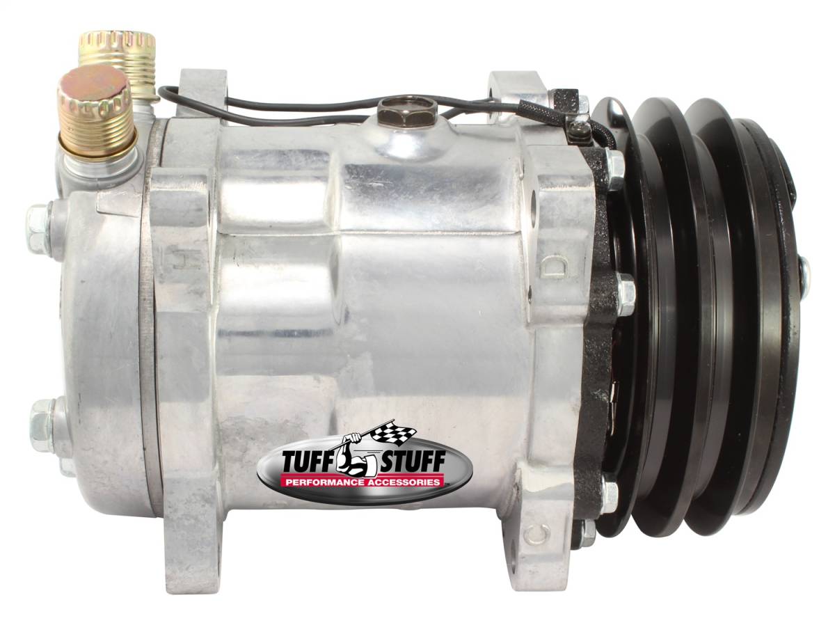 Tuff Stuff Performance - Sanden Style SD508 A/C Compressor R134A Series Double Pulley Factory Cast PLUS+ 4515NCDP