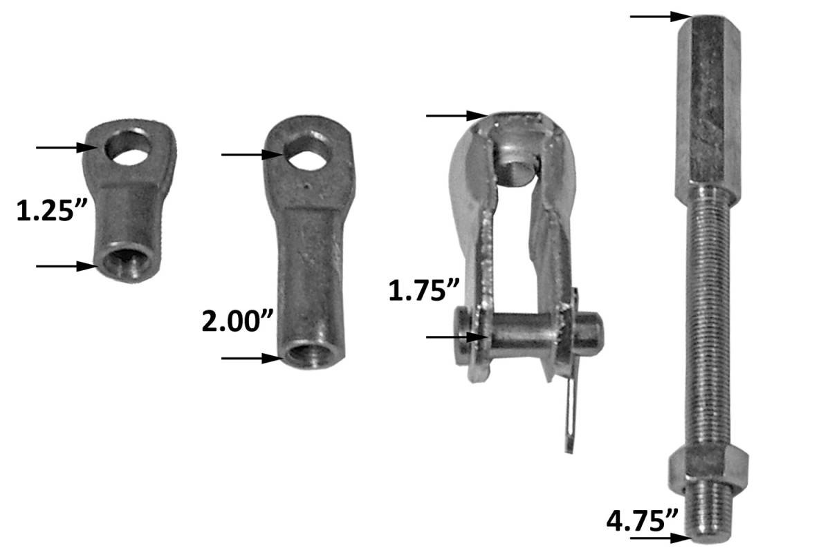 Tuff Stuff Performance - Brake Booster Extension Rod And Clevis Kit Univ. 4.75 in. Rod Length 3/8 in.-24 Fine Threads For Brake Booster PN[2121/2122/2123/2221/2222/2223] Plain 4750