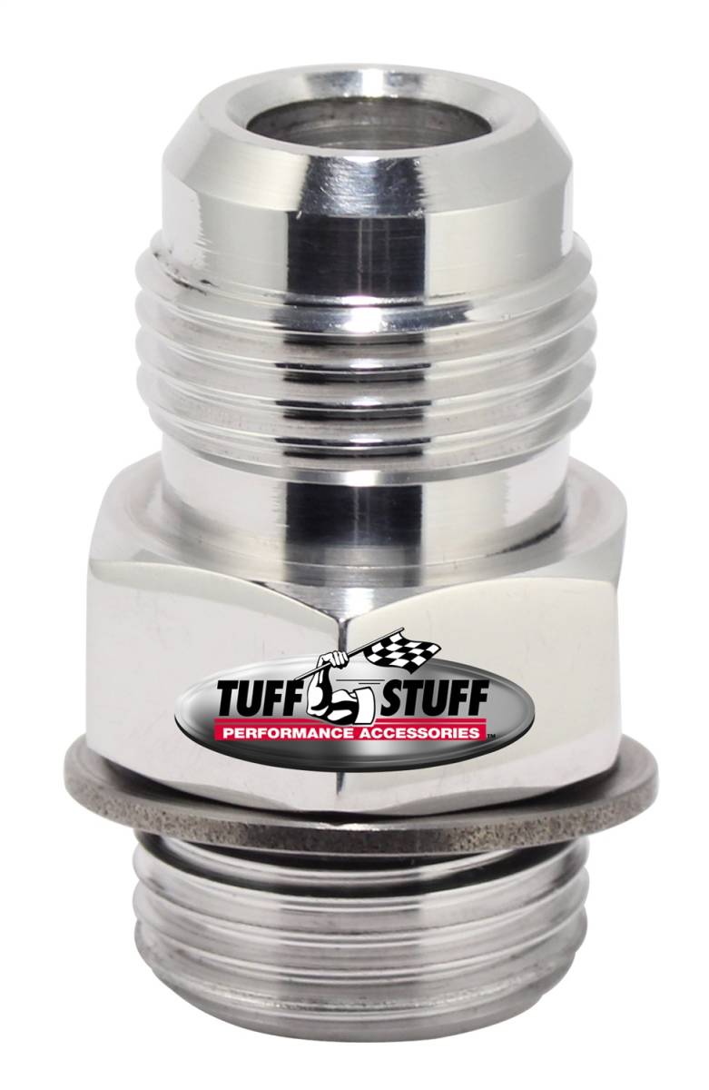 Tuff Stuff Performance - Power Steering Return Hose Fitting AN-10 x 7/8 in.-14 Incl. Washer w/O-Ring Fits Type II Polished Aluminum 5551P