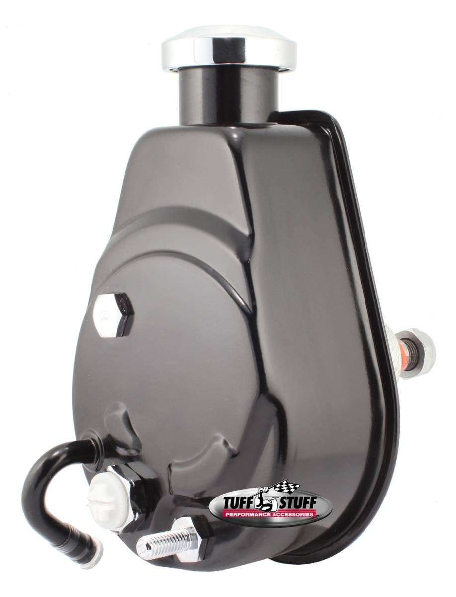 Tuff Stuff Performance - Saginaw Style Power Steering Pump Univ. Fit 5/8 in. Keyed Shaft 1200 PSI 5/8-18 SAE Pressure Fittings 3/8 in.-16 Mtg. Holes Black 6176B