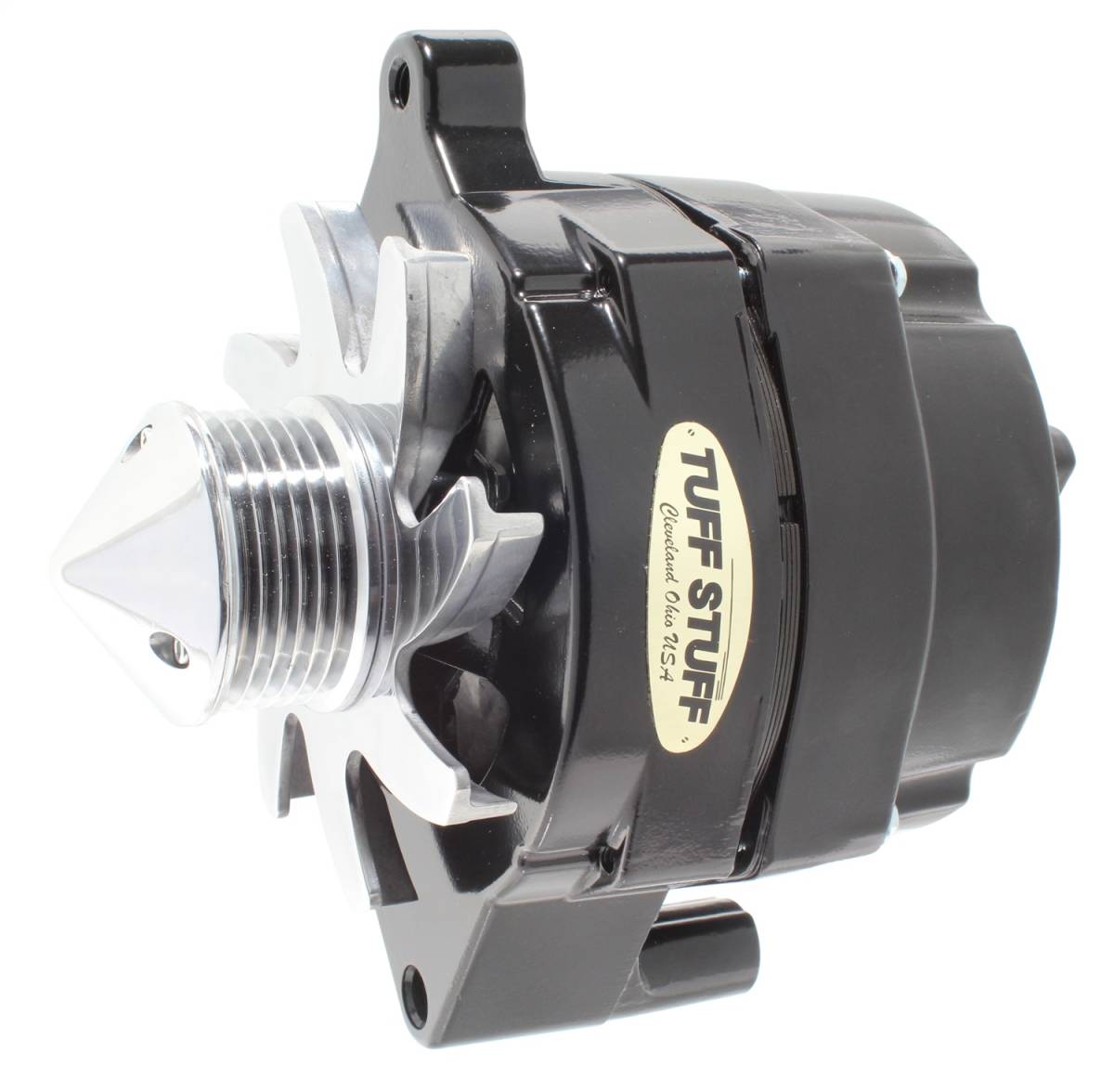 Tuff Stuff Performance - Silver Bullet Alternator 100 AMP Smooth Back 1 Wire 6 Groove Bullet Pulley Black 7068FBULL6G