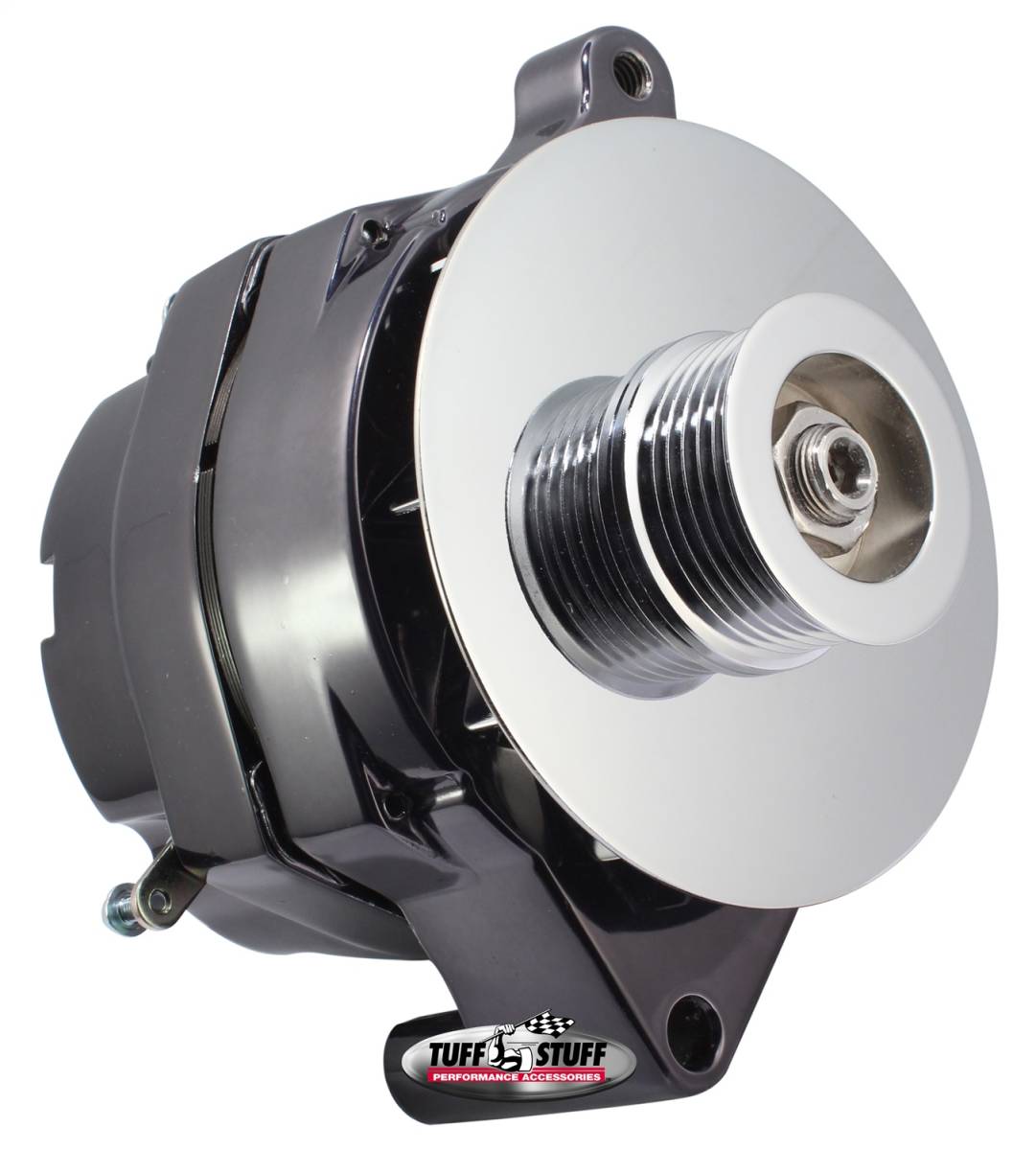 Tuff Stuff Performance - Alternator 100 AMP Smooth Back 1 Wire 6 Groove Pulley Black Chrome 7068RD6G7