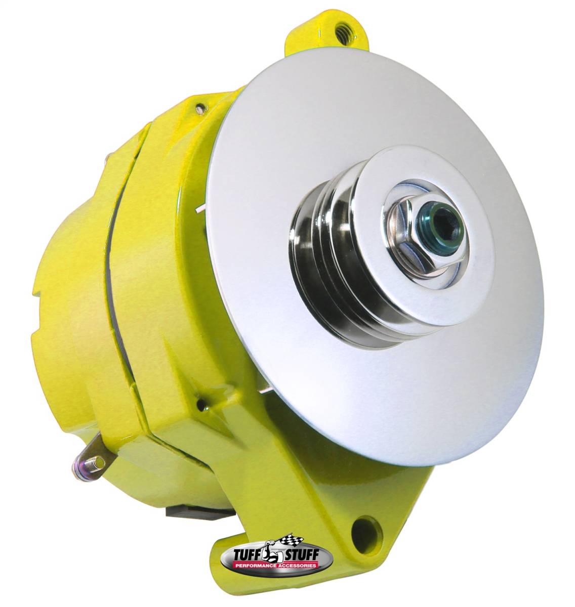 Tuff Stuff Performance - Alternator 100 AMP Smooth Back 1 Wire V Groove Pulley Yellow 7068RDYELLOW