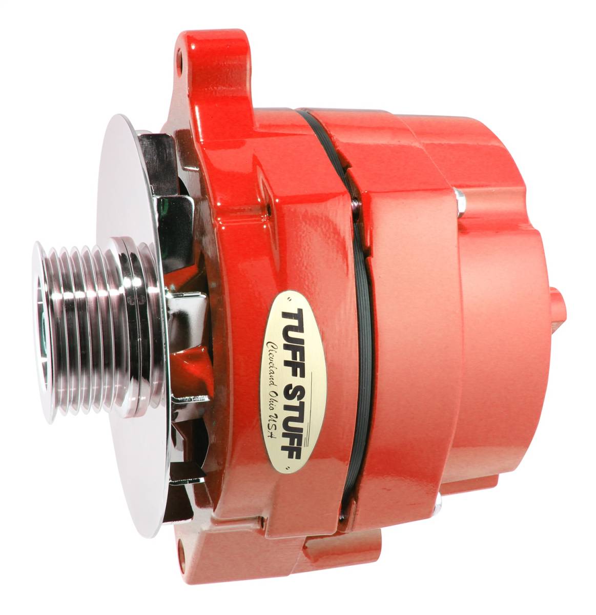 Tuff Stuff Performance - Alternator 100 AMP Smooth Back 1 Wire 6 Groove Pulley Red Powdercoat w/Chrome Accents 7068RF6GRED